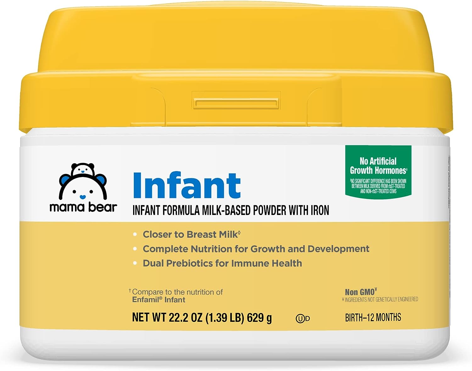 251026033550647_1 Brand - Mama Bear Infant Milk-Based Baby Formula Powder with Iron, Dual Prebiotics, Omega 3 DHA and Choline, Brain, Growth, Immunity, 22.2 Ounce (Pack of 1) - Image 1